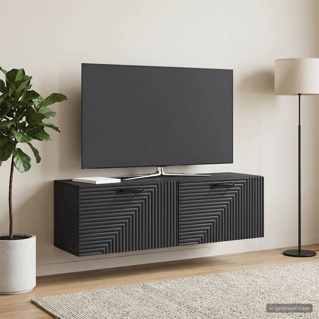 898726_1.jpg vidaXL Nástenná TV skrinka Čierna 98 x 31 x 30 cm Kompozitné drevo – Obrázok 1