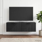 vidaXL Nástenná TV skrinka Čierna 98 x 31 x 30 cm Kompozitné drevo – Obrázok 4
