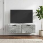 vidaXL Nástenná TV skrinka Nástenný Betónovo sivá 98 x 31 x 30 cm – Obrázok 4