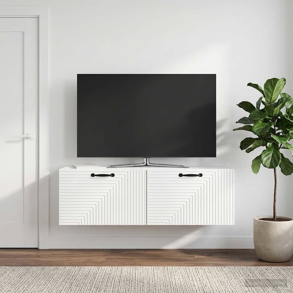 898729_1.jpg vidaXL Nástenná TV skrinka Biela s vysokým leskom 98 x 31 x 30 cm – Obrázok 1