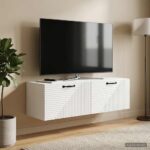 vidaXL Nástenná TV skrinka Biela s vysokým leskom 98 x 31 x 30 cm – Obrázok 4