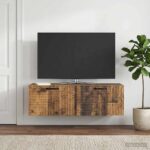 vidaXL Nástenná TV skrinka Nástenný Staré drevo 98 x 31 x 30 cm