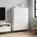 vidaXL Nástenná skrinka Biela 66 x 34,5 x 90 cm Kompozitné drevo – Obrázok 8