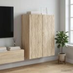 vidaXL Nástenná skrinka Dub sonoma 66 x 34,5 x 90 cm Kompozitné drevo