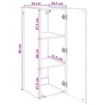 vidaXL Nástenná skrinka Biela 33 x 34,5 x 90 cm Kompozitné drevo – Obrázok 7