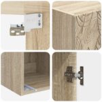 vidaXL Nástenná skrinka Dub sonoma 33 x 34,5 x 90 cm Kompozitné drevo – Obrázok 6