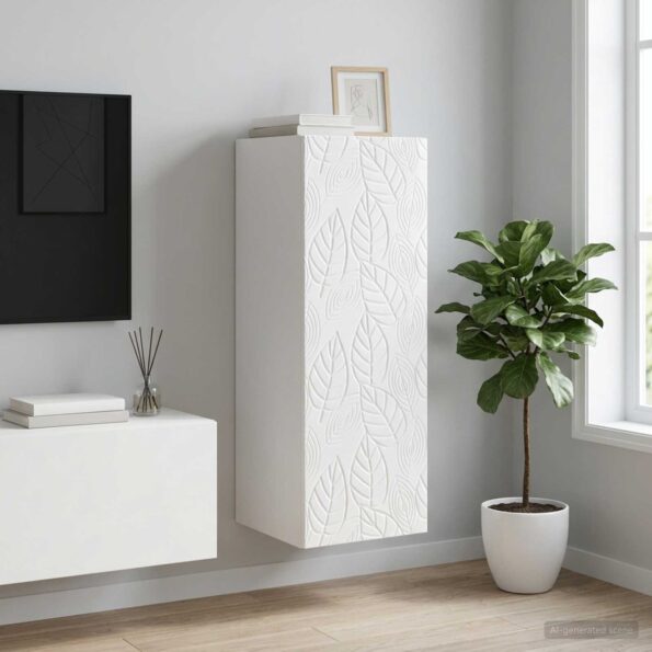 vidaXL Nástenná skrinka Biela s vysokým leskom 33 x 34,5 x 90 cm – Obrázok 9