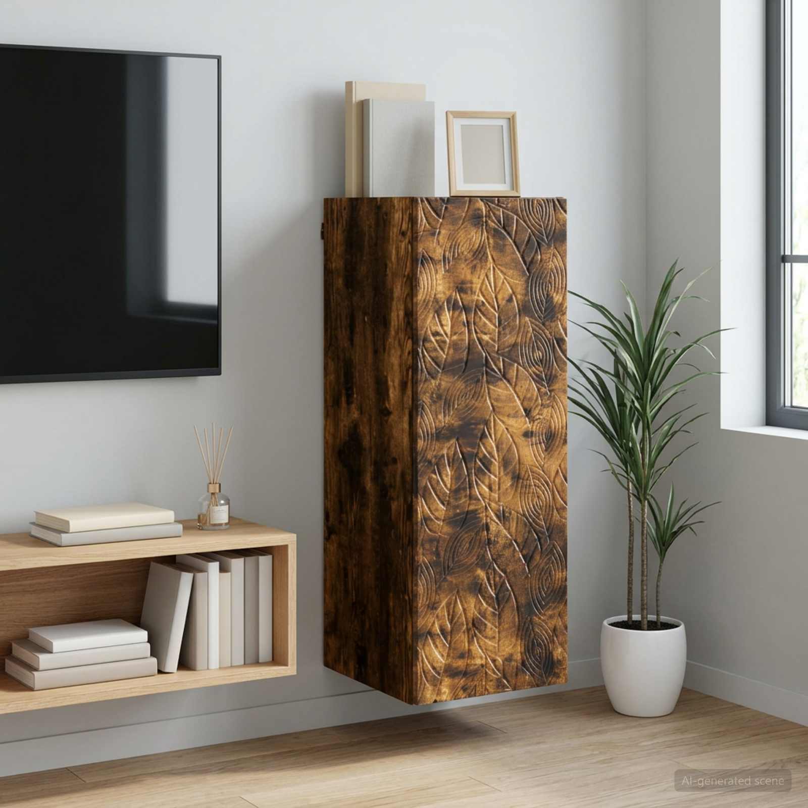 898760_1.jpg vidaXL Nástenná skrinka Dymový dub 33 x 34,5 x 90 cm Kompozitné drevo – Obrázok 1