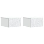 vidaXL Nástenný bočný stôl 2 pcs Biela 34,5 x 33 x 20 cm