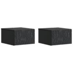 vidaXL Nástenný bočný stôl 2 pcs Čierna 34,5 x 33 x 20 cm