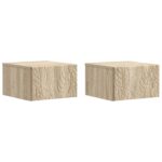 vidaXL Nástenný bočný stôl 2 pcs Dub sonoma 34,5 x 33 x 20 cm