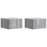 vidaXL Nástenný bočný stôl 2 pcs Sivý Sonoma 34,5 x 33 x 20 cm