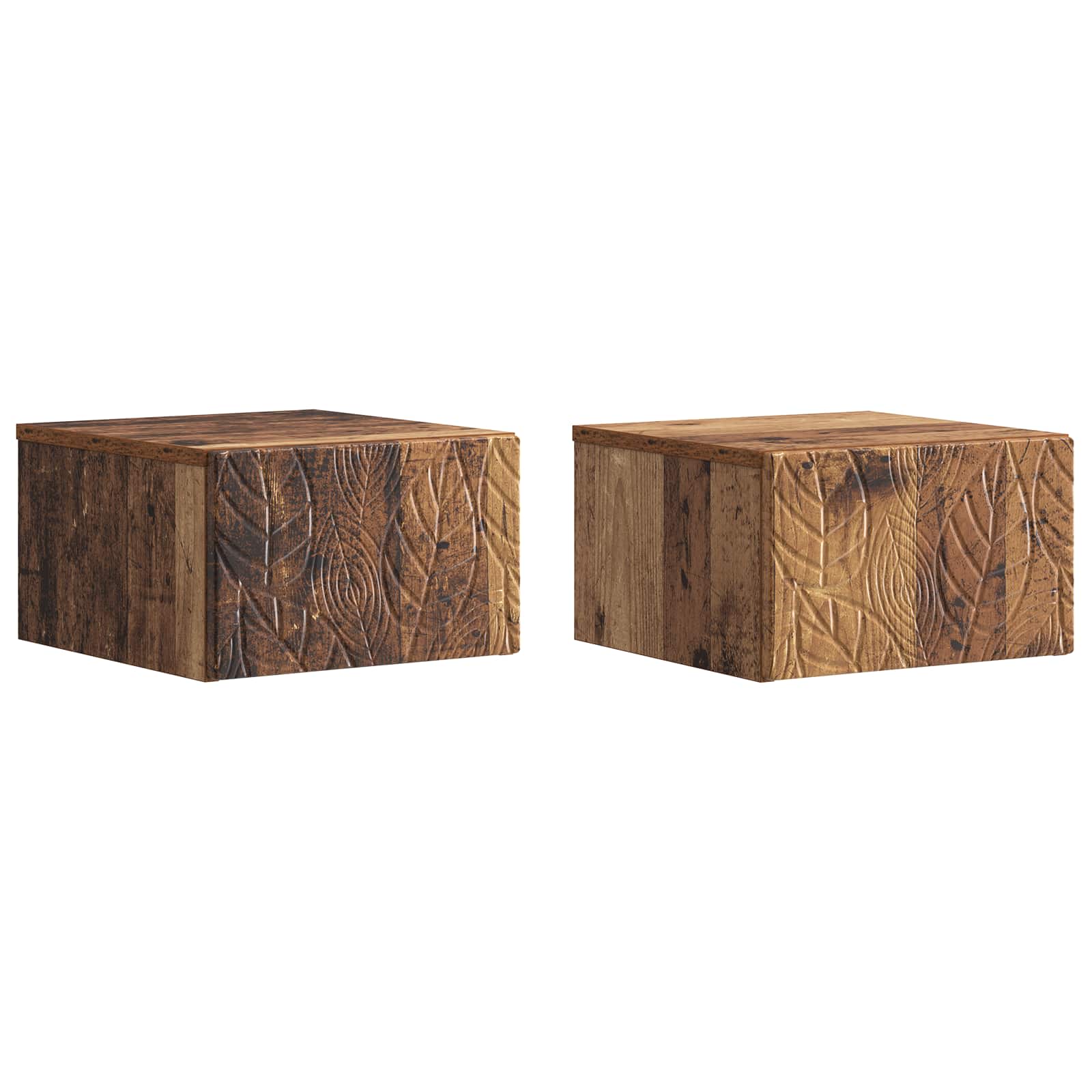 898782_1.jpg vidaXL Nástenný bočný stôl 2 pcs Staré drevo 34,5 x 33 x 20 cm – Obrázok 1