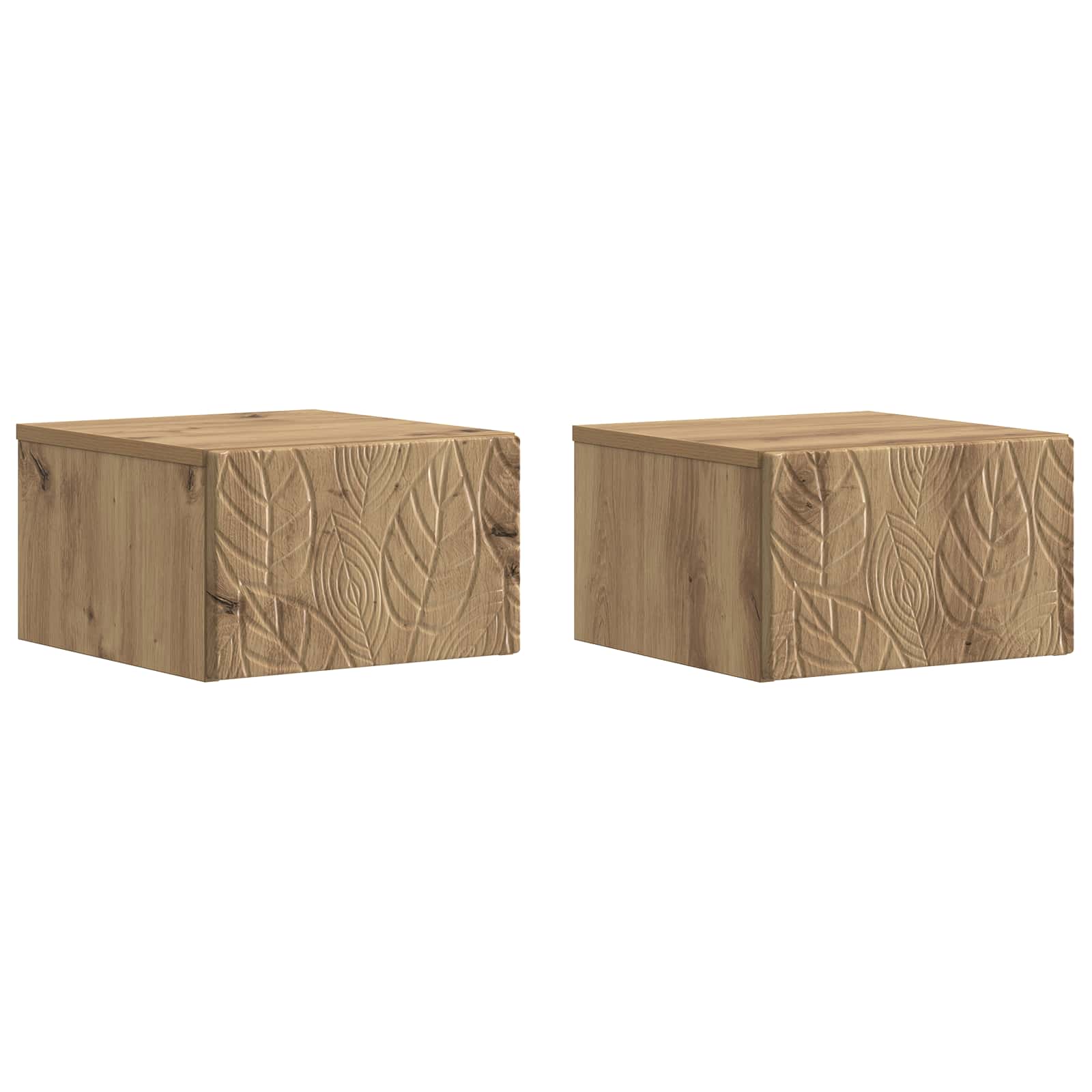898784_1.jpg vidaXL Nástenný bočný stôl 2 pcs Dub artisan 34,5 x 33 x 20 cm – Obrázok 1