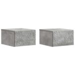 vidaXL Nástenná nočná skrinka 2 pcs Betónovo sivá 49 x 34,5 x 20 cm