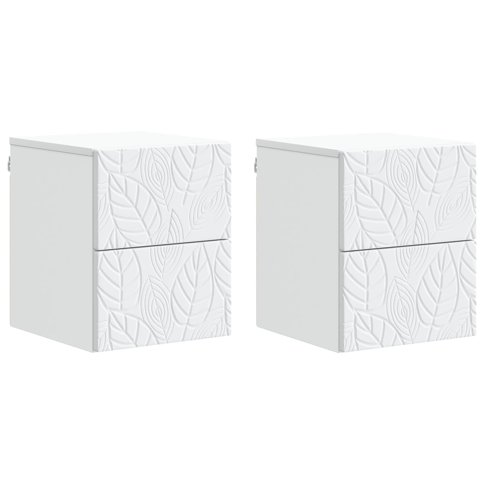 898806_1.jpg vidaXL Nástenná nočná skrinka 2 pcs Biela 34,5 x 33 x 40 cm – Obrázok 1