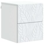 vidaXL Nástenná nočná skrinka 2 pcs Biela 34,5 x 33 x 40 cm – Obrázok 2