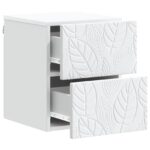 vidaXL Nástenná nočná skrinka 2 pcs Biela 34,5 x 33 x 40 cm – Obrázok 3
