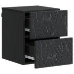 vidaXL Nástenná nočná skrinka 2 pcs Čierna 34,5 x 33 x 40 cm – Obrázok 3