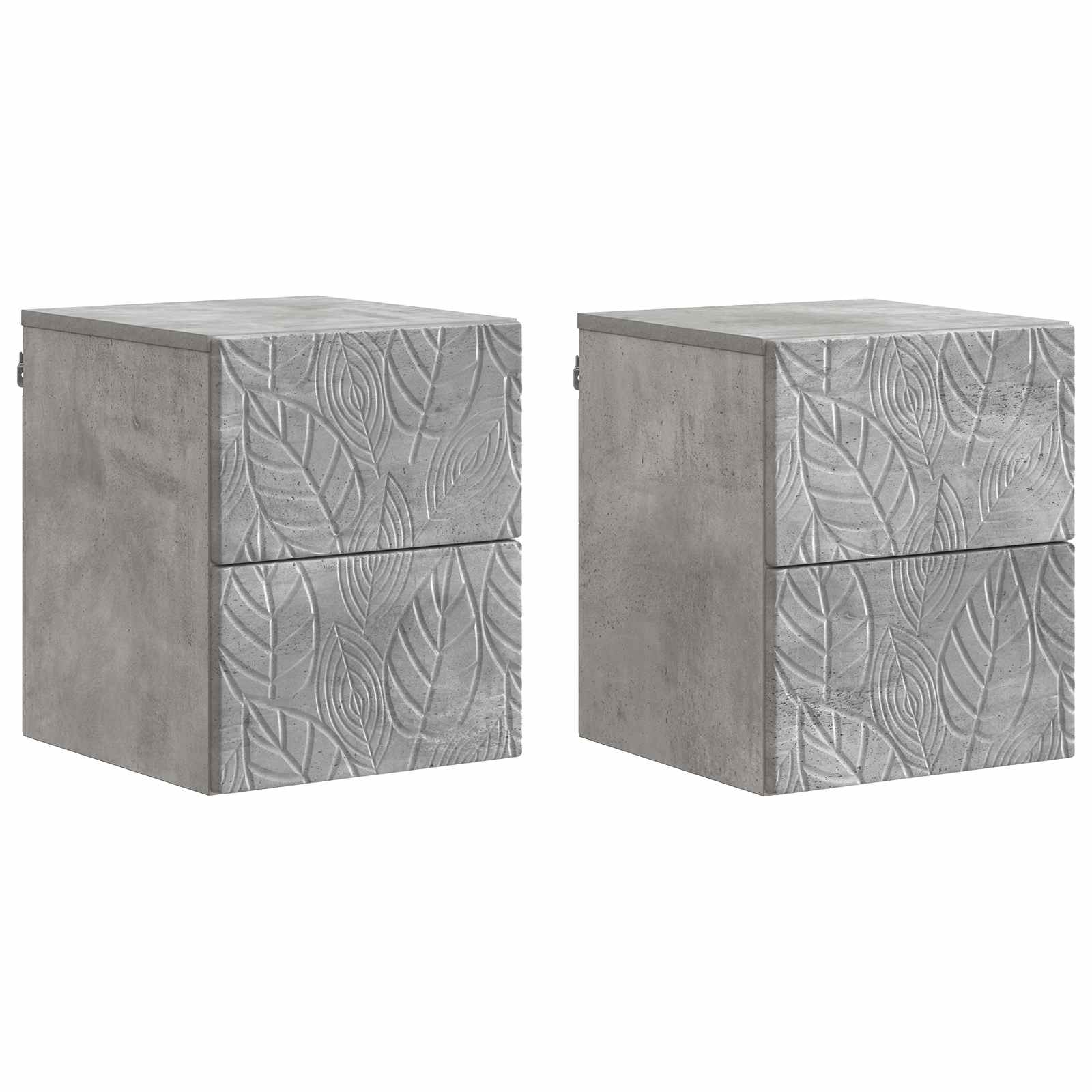 898812_1.jpg vidaXL Nástenná nočná skrinka 2 pcs Betónovo sivá 34,5 x 33 x 40 cm – Obrázok 1