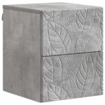 vidaXL Nástenná nočná skrinka 2 pcs Betónovo sivá 34,5 x 33 x 40 cm – Obrázok 2