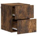 vidaXL Nástenná nočná skrinka 2 pcs Dymový dub 34,5 x 33 x 40 cm – Obrázok 3