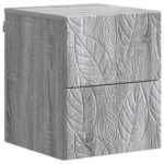 vidaXL Nástenná nočná skrinka 2 pcs Sivý Sonoma 34,5 x 33 x 40 cm – Obrázok 2