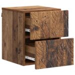 vidaXL Nástenná nočná skrinka 2 pcs Staré drevo 34,5 x 33 x 40 cm – Obrázok 3