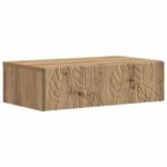 vidaXL Nástenný bočný stôl Dub artisan 59 x 34,5 x 17 cm