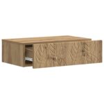 vidaXL Nástenný bočný stôl Dub artisan 59 x 34,5 x 17 cm – Obrázok 2