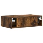 vidaXL Nástenný bočný stôl Dymový dub 87,5 x 34,5 x 17 cm – Obrázok 5