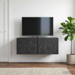 vidaXL Nástenná TV skrinka 59,5 x 41 x 30 cm Čierna Kompozitné drevo