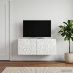 vidaXL Nástenná TV skrinka 78,5 x 41 x 30 cm Biela Kompozitné drevo – Obrázok 3
