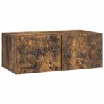 vidaXL Nástenná TV skrinka 78,5 x 41 x 30 cm Dymový dub – Obrázok 2