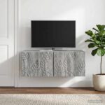 vidaXL Nástenná TV skrinka 78,5 x 41 x 30 cm Sivý Sonoma – Obrázok 3