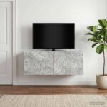 vidaXL Nástenná TV skrinka 98 x 41 x 30 cm Betónovo sivá