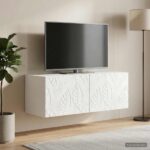 vidaXL Nástenná TV skrinka 98 x 41 x 30 cm Biela s vysokým leskom