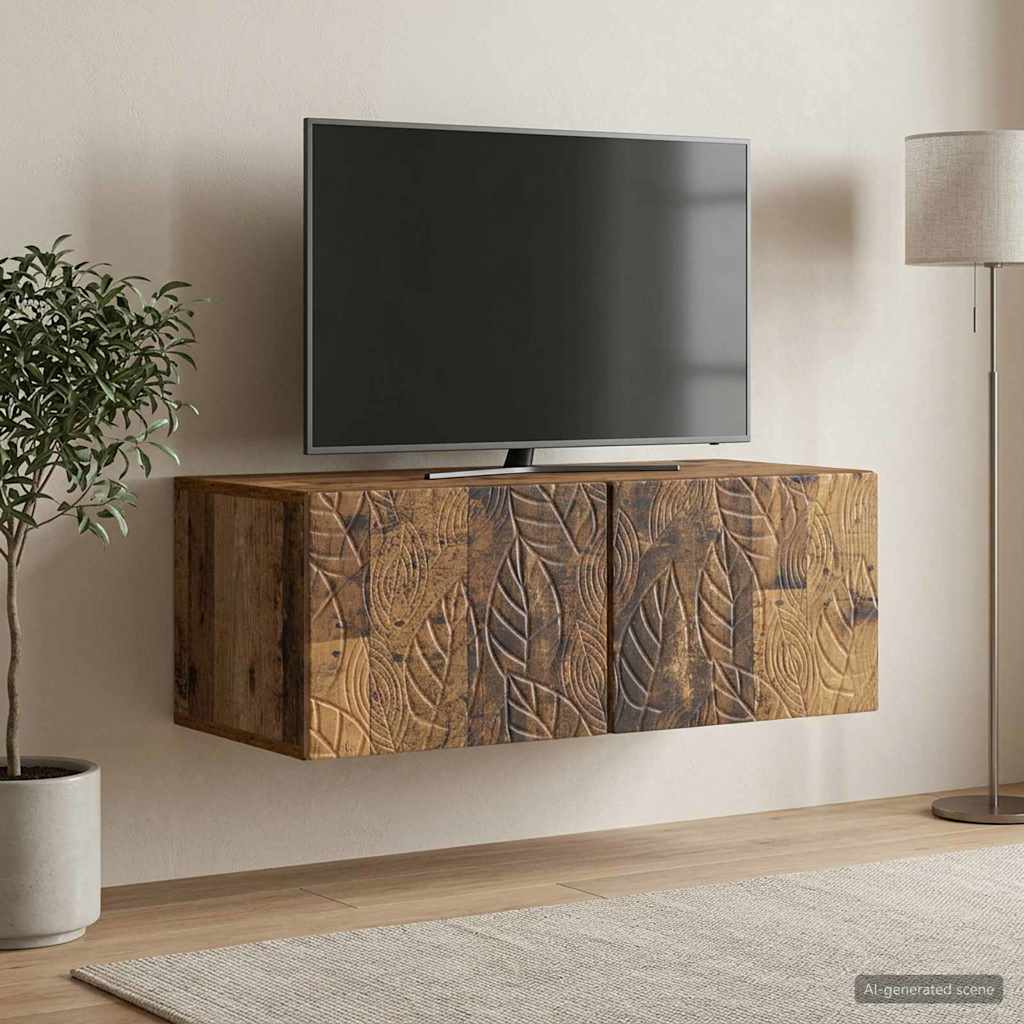 898873_1.jpg vidaXL Nástenná TV skrinka 98 x 41 x 30 cm Staré drevo – Obrázok 1