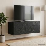 vidaXL Nástenná TV skrinka 59,5 x 31 cm Čierna Kompozitné drevo