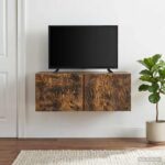 vidaXL Nástenná TV skrinka 59,5 x 31 cm Dymový dub Kompozitné drevo – Obrázok 3
