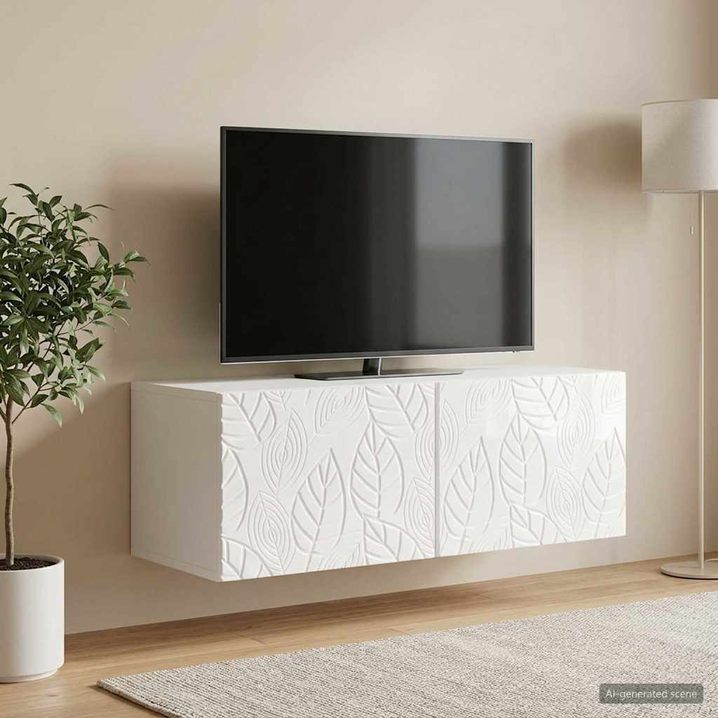 898889_1.jpg vidaXL Nástenná TV skrinka 78,5 x 31 cm Biela s vysokým leskom – Obrázok 1