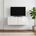 vidaXL Nástenná TV skrinka 78,5 x 31 cm Biela s vysokým leskom – Obrázok 3