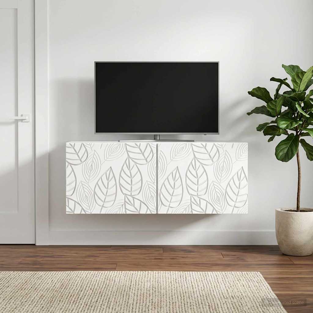 898895_1.jpg vidaXL Nástenná TV skrinka 98 x 31 cm Biela Kompozitné drevo Nástenný – Obrázok 1