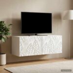 vidaXL Nástenná TV skrinka 98 x 31 cm Biela Kompozitné drevo Nástenný – Obrázok 3