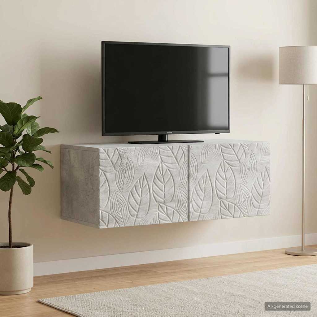 898898_1.jpg vidaXL Nástenná TV skrinka 98 x 31 cm Betónovo sivá Kompozitné drevo – Obrázok 1