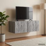 vidaXL Nástenná TV skrinka 98 x 31 cm Sivý Sonoma Kompozitné drevo – Obrázok 3