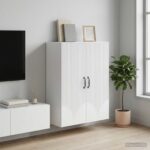 vidaXL Nástenná skrinka Biela 66 x 34,5 x 90 cm Kompozitné drevo – Obrázok 8