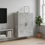 vidaXL Nástenná skrinka Betónovo sivá 66 x 34,5 x 90 cm – Obrázok 8