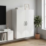 vidaXL Nástenná skrinka Biela s vysokým leskom 66 x 34,5 x 90 cm – Obrázok 9