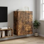 vidaXL Nástenná skrinka Dymový dub 66 x 34,5 x 90 cm Kompozitné drevo – Obrázok 8